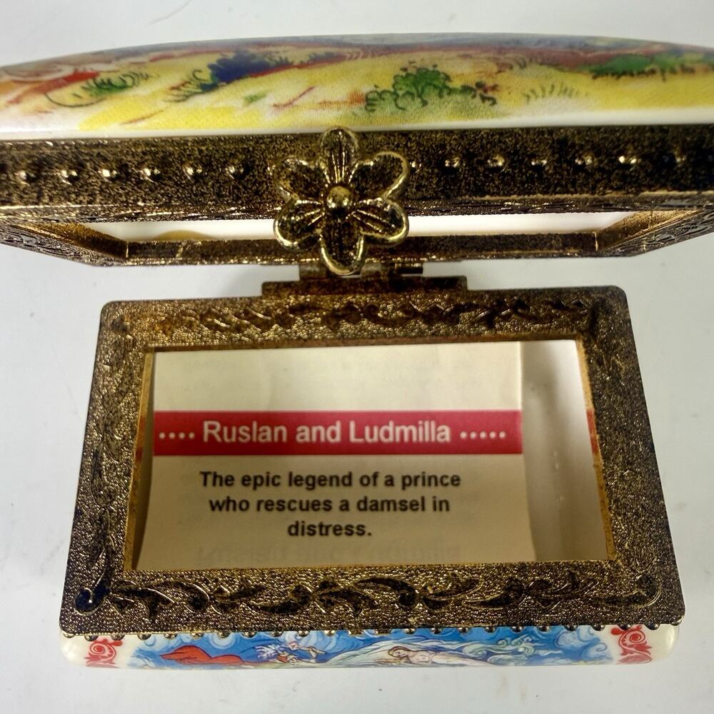Lucy Maxym Fairy Tale Fantasies Ruslan & Ludmilla Porcelain Trinket Box #66 - Picture 6 of 7